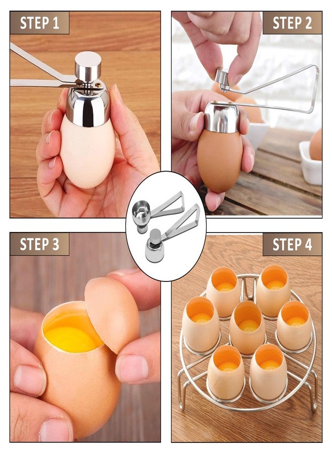 KOLIBROX Stainless Steel Egg Toppers Cutter Egg Opener Tolls,Effortless Soft Egg Top Cutter Tool, Egg Separator Egg Slicer, Cracker, and Egg Topper Opener for Kitchen Accessories - Image 3